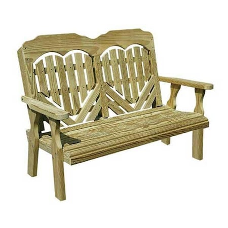 Creekvine Designs 64 in Treated Pine Heartback Garden Bench FPB60HBCVD